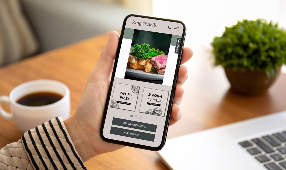 restaurant menu on mobile phone