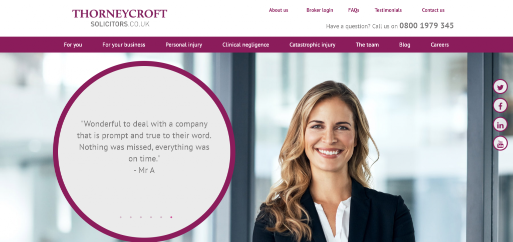 New Thorneycroft Solicitors website design and brand